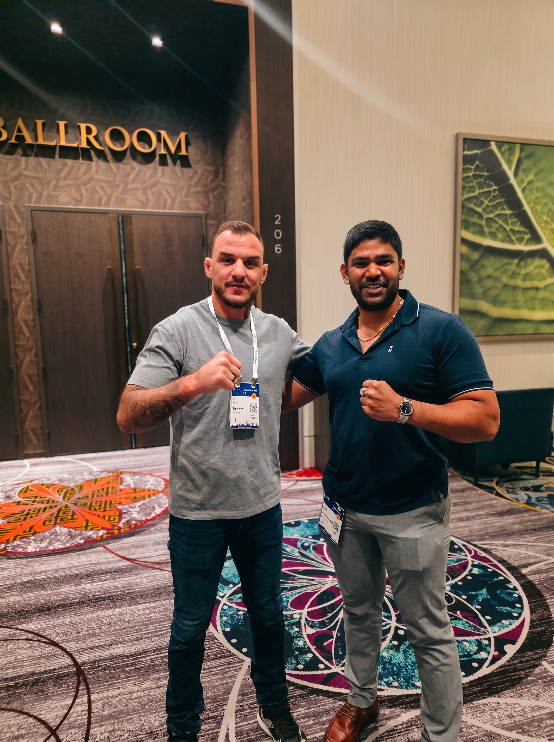 Vik Guttikonda with UFC lightweight contender Renato Moicano